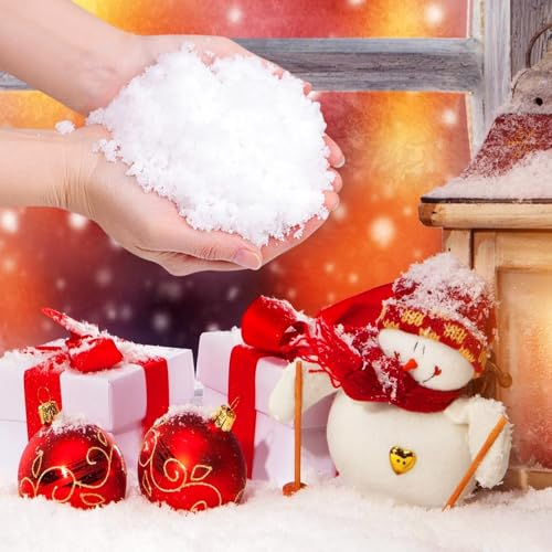 EIMMBD Kunstschnee-Dekoration, Kunstschnee für Weihnachtsdekorationen, Kunstschneepulver für Dorfdisplays, Kunststoff-Schnee für Winterurlaubsdekoration und Handarbeits-Displays