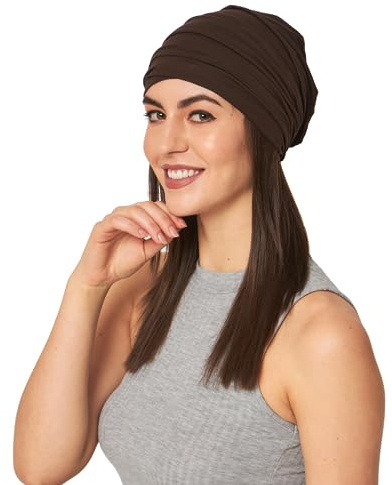 SAKUCHI Damen Chemo Bambus Slouchy Snood Beanie Turban Kopfbedeckung Hut für Krebspatienten Haarausfall