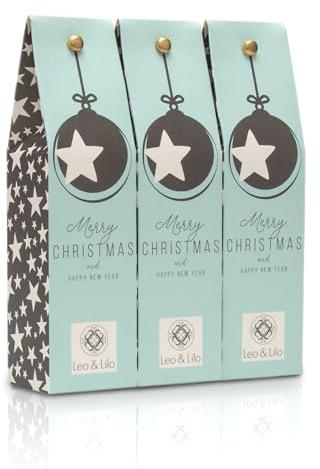 Leo & Lilo Kleiner Gruß Hand & Bodylotion mit sanft pflegender Bio Aloe Vera - 3 x 50 ml in wunderschöner weihnachtlicher Merry Christmas Geschenkverpackung