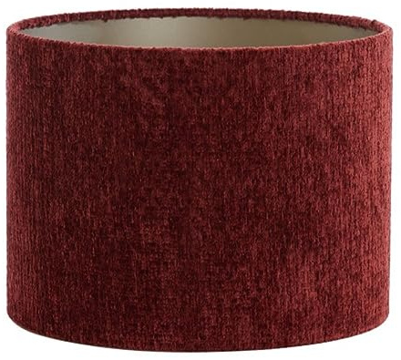 Dirk Davids Leuchten GmbH Lampenschirm Zylinder in Velours Rubin Rot für Tischleuchte Tischlampe 30-30-21