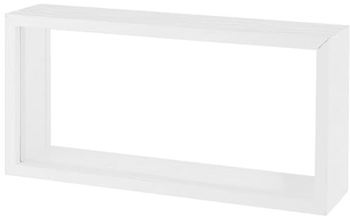 OLYCRAFT Caja de Sombra Rectangular de Madera de 25,9 x 12,6 x 6 cm, Marco de Caja de Sombra con Ventana acrílica Transparente de Doble Cara para Flores secas y Hojas, Color Blanco