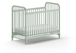 möbelando Babybett >BRONXX< in Grün matt aus Metall - 130,7x102,2x71cm (BxHxT)