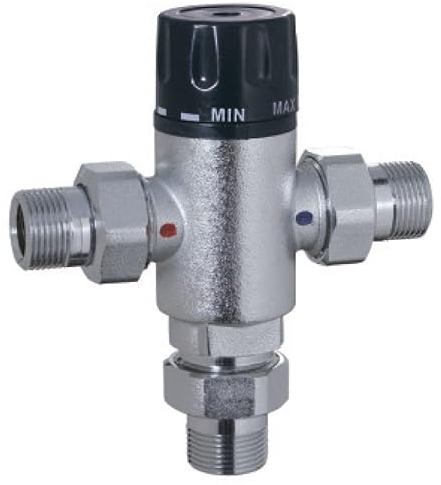 AQUA HEATING Thermostatisches Dreiweg-Mischventil 1 Zoll 3-Wege-Mischer