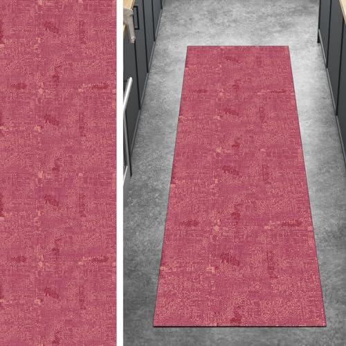 Ymural Läufer Flur rutschfest Teppich Küche 60x120CM Rosa rutschfest Lang Abstrakt Meterware Kurzflor Polyester Korridor Schlafzimmer, Anpassbar
