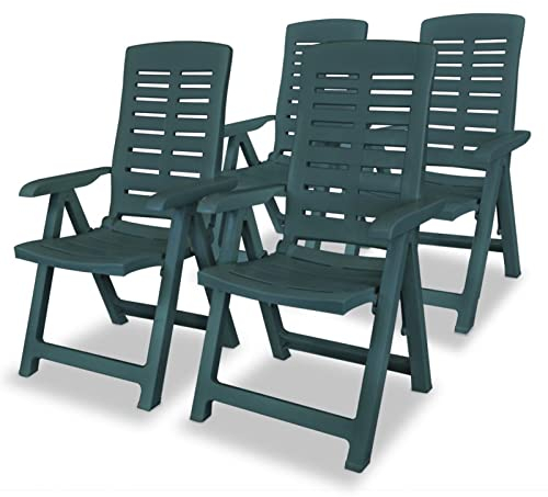 GuyAna Garten-Liegestühle 4 STK. Kunststoff Grün onneninsel Outdoor Wetterfest Saunaliegen