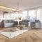 MOTIVENA Leo Sofagarnituren, Sofa Set 3 2 1 Wohnzimmer, Sofa 3 2 1 Set, Couch Set, Futon Set, Wohnzimmer Couch Set, Couch 3 2 1 Set, Taschenfederkern (H3), Samt, Grau Hellgrau