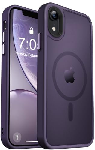 MOCCA Strong Magnetic for iPhone XR Phone Case, [Compatible with Magsafe][Mil-Grade Drop Protection] Slim Thin Translucent Matte Protective Cover Case for iPhone XR Case 6.1'', Deep Purple