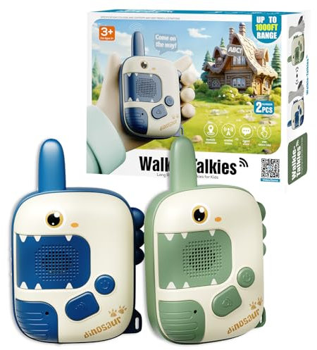 DQMOON Walkie Talkie Kids, Toys for 3-9 Year Old Boys Gifts Dinosaur Toys for Boys Age 4 5 6 Walkie Talkie for Kids Toys Age 3 4 5 Birthday Xmas Gifts Outdoor Sensory Toys Camping Accessories Dinosaur