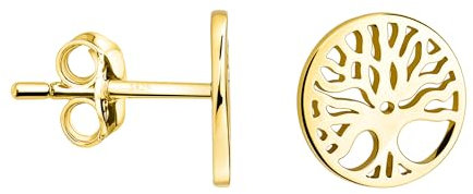 SOFIA MILANI - Damen Ohrringe 925 Silber - vergoldet/golden - Baum des Lebens Ohrstecker - E2588