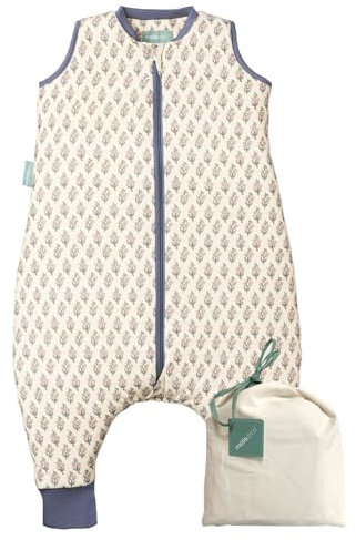 molis&co - Baby Schlafsack mit Füßen 2.5 TOG - Ganzjahres Schlafsack - Babyschlafsack mit Beinen - 100% Baumwolle (Oeko-TEX 100), Winterschlafsack Premium Qualität - White Lily (80 cm)