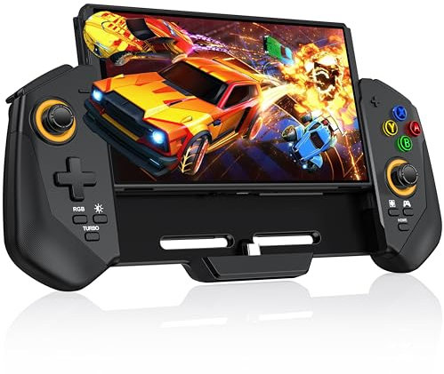 Controller interruttore per Nintendo Switch/OLED, interruttore portatile monopezzo di ricambio, interruttore a presa full-size telecomando con Turbo/4 slot per schede di gioco/doppio motore Sony PSP