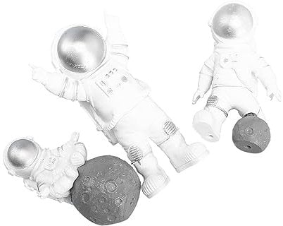 CANIGHT 3pcs Fridge Mini Refrigerator Space Refrigerator Magnets Refrigerator Decors The Office Toy Storage Cabinet Astronaut Fridge Office Refrigerator Mini Silver Resin