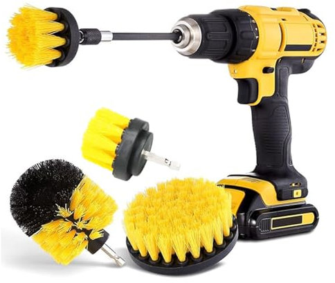 Bürstenaufsatz Bohrmaschine Set, 3 Stück Bürste für Bohrmaschine Borste, Reinigungsbürsten Set, Bohrbürsten Befestigung,Felgenbürste, Scrubber Reinigung Kit, für Fliesen, Küche, Böden, Auto, Badewanne