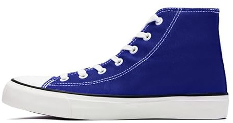Ladies Fashion Trainers High Top Canvas Shoes for Women Men Classic Lace Up Plimsolls Pumps Sneakers Casual Tennis Walking Shoes Royal Blue