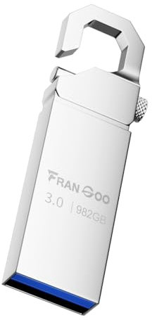 FranGoo USB 3.0 USB Stick - 982GB: Rugged, Waterproof, Metal, High-speed Transfer, Safe and Stable, Perfect for Laptops, Computers, Tablets and More