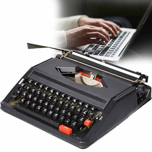 SZSXYBZ Vintage Schreibmaschine für nostalgischen Fluss, Retro, altmodische manuelle Schreibmaschine, traditionelle, tragbare Schreibmaschine, Schwarz
