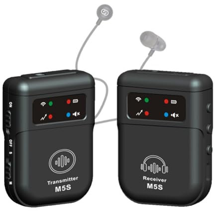 Steowsey M5S Wireless in-Ear Monitor System 2.4G Wireless IEM System Stage Monitor for Studio, Band Rehearsal, Live Performance