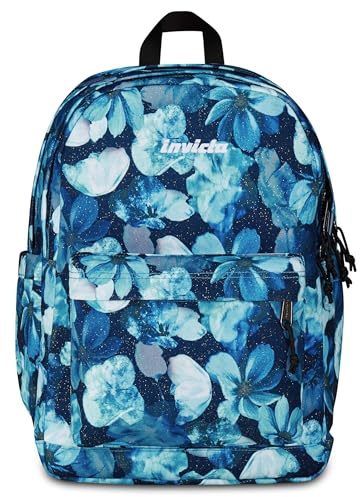 Invicta Zaino Scuola Lab Fantasy Shine, Blu, Doppio Scomparto Con Tasca per PC e Tasca per Borraccia, 27 lt, Scuola Media e Superiore, Zaino Ragazza