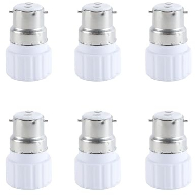 Durlo Adaptateur d'éclairage B22 vers GU10, convertisseur de culot B22 vers douille GU10 pour support d'ampoule (lot de 6)