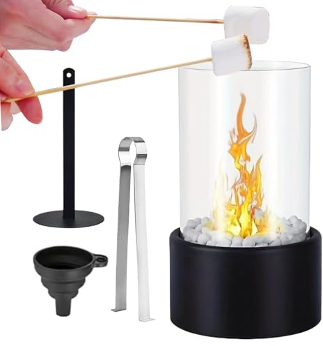 Braciere da tavolo con caminos, Focolare da tavolo in acciaio inossidabile e vetros, mini braciere per interni, per feste, matrimoni, inaugurazione della casa, regalo di compleanno