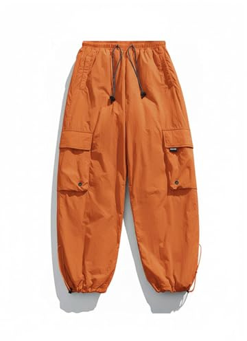 TDHLW Orange,M, Damen und Herren LäSsige Skihosen Cargohosen mit Lockerer Passform, Wasserdicht Ideal Zum Skifahren, Wandern und füR Outdoor-AktivitäTen Im Winter