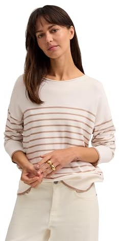 bugatti Damen Pullover Rundhals W9153-15048 aus Viskose im Regular Fit mit Streifen