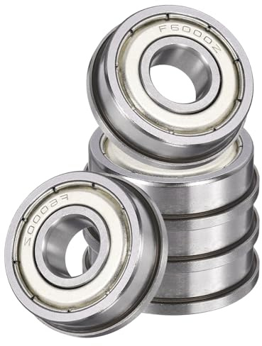 QUARKZMAN 5 Stück F6000ZZ Flanschkugellager 10 x 26 x 8mm Doppelt Abgedichtet Chromstahl Tiefrillenlager ABEC5