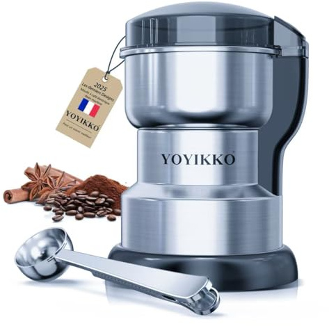 Moulin à café électrique multifonction, Macinacaffè, Machine à café réglable pour Espresso/Gocciolamento/Expédition. Macinacaffè Pour café, épices et autres aliments (argenté-210)