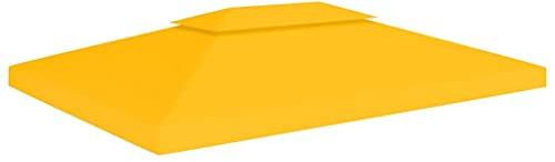 Générique Toile de Toit de belvédère 2 Niveaux 310 g/m² 4x3 m Jaune,Vie en extérieur,Structures extérieures,Accessoires pour auvents & abris,Bâches de auvents & abris,312076