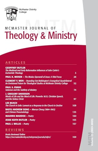 McMaster Journal of Theology and Ministry: Volume 25: 2023-2025