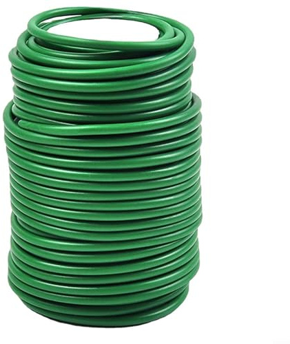 Lapiglo 8M 10M Green Plant Support Wire, Bendable Rubber Coated Garden Twine for Tying Vegetables Vines and Flowers, Soft Flexible Reusable Twist Ties(3mmx10m)