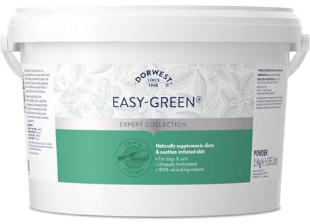 Dorwest Herbs Easy-Green Powder 1kg, Super Green Raw Diet Supplement for Dogs, Itch Relief for Dogs and Cats – Natural Supplement for Cats and Dogs with Allergies, (14DOR028)