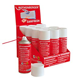 ROTHENBERGER Industrial 12 x 400 ml Desinfektionsmittel Klimaanlagen Desinfektion gegen Bakterien und Pilze in Auto Klimaanlagen Hygienespray für angenehm frischen Minze Duft zum Beispiel im Auto