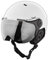 BLACK CREVICE Erwachsenen Skihelm im Pilotenstyle mit zusätzlichem orangem Wechselvisier, Matt White/Black