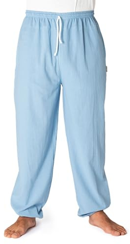 PANASIAM E-Pants lang, Baumwolle, hellblau, L