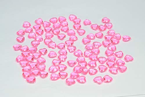Creativery 100 Dekosteine Herzen 1,2 cm (pink 156) // Streudeko Tischdeko Kunststoffherzen Steine PVC Acryl 12mm