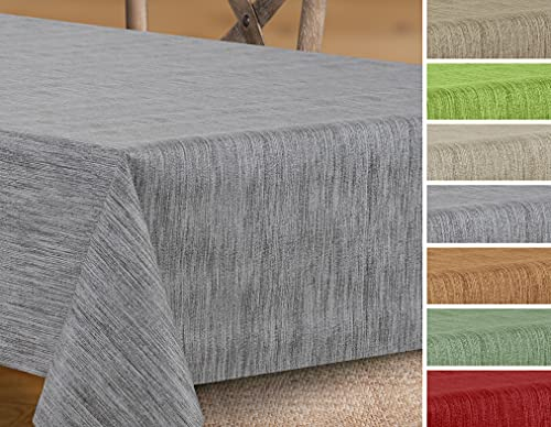 Wachstuchtischdecke rund oval eckig, Georginias Tischdecke abwischbar, Farbe und Größe wählbar (Oval 130 x 180 cm Grau)