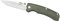 Tekut Klappmesser - Stahl Sandvik 12C27 - satiniert - Daumenpins - Liner Lock - grüne G10 Schalen - Mobillip Clip