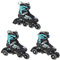 RAVEN Profession 3in1 Inlineskates Triskates Rollschuhe Inliner für Kinder und Erwachsene verstellbar (Black/Mint, 35-39 (23cm-25,5cm))
