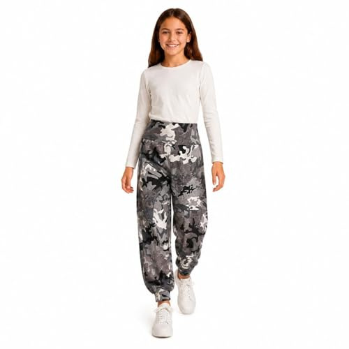 A2Z 4 Kids Kids Girls Ali Baba Plain Color Trendy - Ali Baba Trouser Camo Charcoal 9-10
