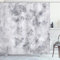 ABAKUHAUS Marmor Duschvorhang, Granit Stormy-Details, Stoffliches Gewebe Badezimmerdekorationsset mit Haken, 175 x 240 cm, Hellgrau und Sand