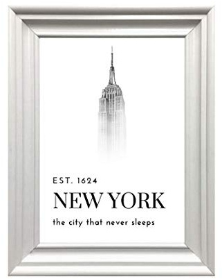 Kunstdruck ungerahmt Din A4 New York - Empire State Building - the city that never sleeps- EST. 1624 - schwarz-weiß, Fotokunst Druck, Bild, Poster