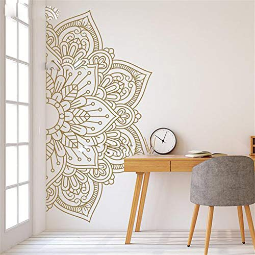 allah wandtattoo groß Mandala in halber Größe Ornament marokkanischen Yoga Thema Aufkleber Studio Dekoration Wand Kunst Dekor für Zuhause für Yoga Studio