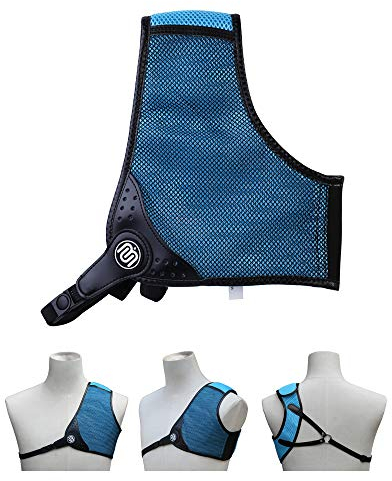 BICASTER Brustschutz für Bogensport RH gepolstert verstellbar (Blau, L)