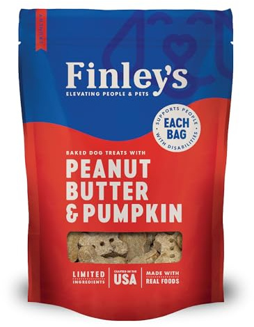 Finley's Peanut Butter & Pumpkin Dog Biscuit Treats, All Natural, Limited Ingredient Dog Treats, 12 Ounce (Pack of 1)