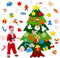 VieVogue DIY Weihnachtsbaum, 100cm Hoch Filz Weihnachtsbaum Set Edition 25 Pcs Ornamente Wand Dekor Für Kinder Weihnachten Geschenk Weihnachtsspiel Home Tür Wand Dekoration