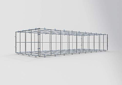 GABIONA Gabione 100 × 20 × 40 cm (L x H x T) – Steinkorb aus 4 mm Draht, Maschenweite 10 × 10 cm, C-Ring Verschluss + Gratis-Zange – ideal für Sichtschutz, Gabionenzaun, Gartenmauer und Steinkorbwand