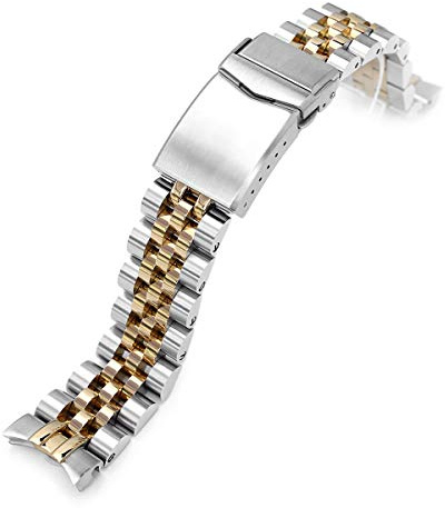 20 mm Angus-J Louis Jub Metallarmband für Seiko Alpinist SARB017, gebürstet mit IP Gold Center