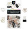 OfficeTree 16 x Büroklammern Motiv - Lustige Büroklammern Set inklusive 5 Foldback Klammern Klein - Binder Clips - Schreibtisch Büroklammern Deko in praktischer Aufbewahrungsbox (Metallic)