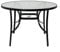 Panana 105cm Round Garden Dining Table with Parasol Hole, Outdoor Coffee Table with Tempered Glass Tabletop and Metal Frame for Conservatory, Patio, Balcony